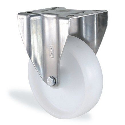S3307 MMB Tablalı paslanmaz sabit castor, polipropilen