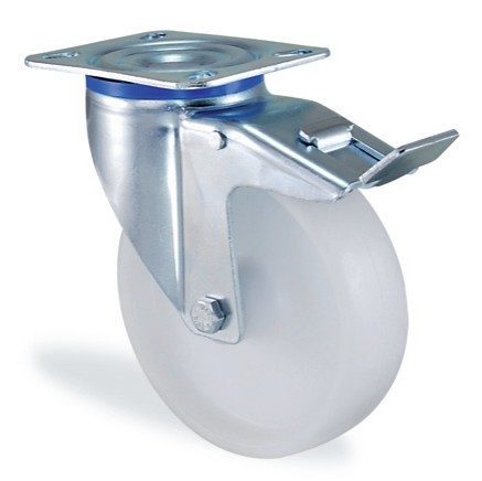 3302 MMB Tablalı frenli döner castor, polipropilen