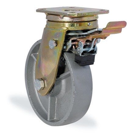 4302 DDR Tablalı frenli döner castor, döküm