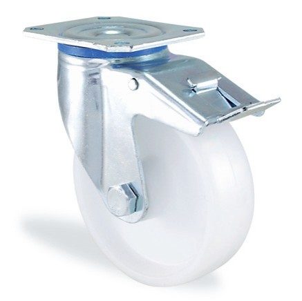 3802 MMB Tablalı frenli döner castor, polipropilen