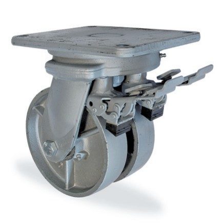 6702 DDR Tablalı frenli döner castor, döküm
