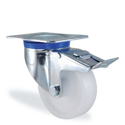 3202 MMB Tablalı frenli döner castor, polipropilen