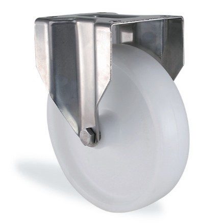 S3207 MMB Tablalı paslanmaz sabit castor, polipropilen